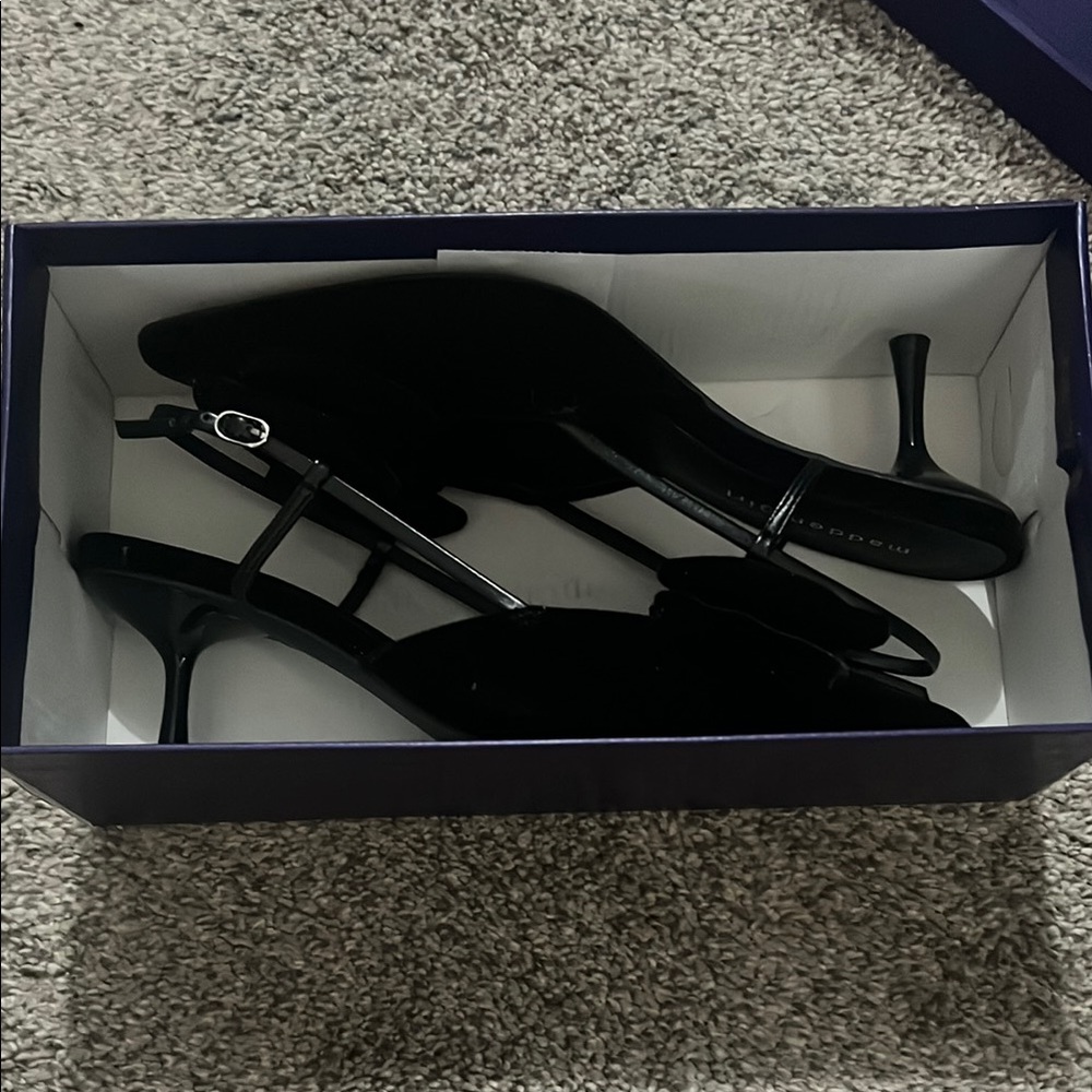 Madden Girl Black Stiletto Heels with Bow - Picture 3 of 3